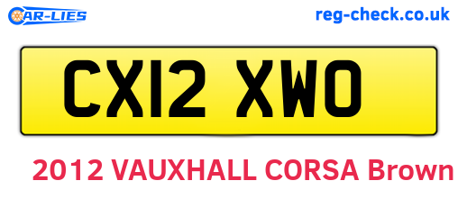CX12XWO are the vehicle registration plates.