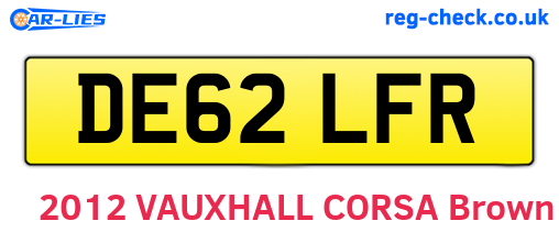 DE62LFR are the vehicle registration plates.