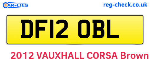 DF12OBL are the vehicle registration plates.