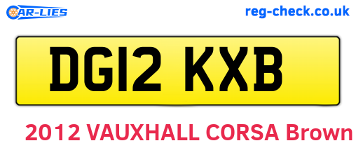 DG12KXB are the vehicle registration plates.