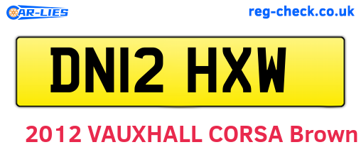 DN12HXW are the vehicle registration plates.