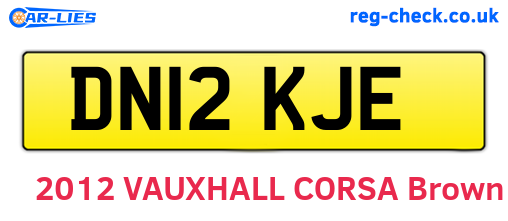 DN12KJE are the vehicle registration plates.