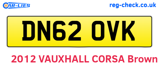 DN62OVK are the vehicle registration plates.