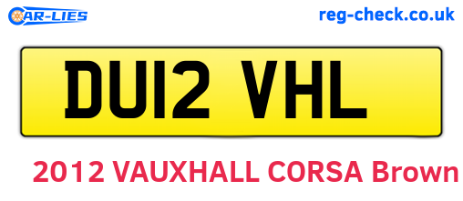 DU12VHL are the vehicle registration plates.