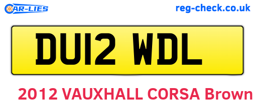 DU12WDL are the vehicle registration plates.