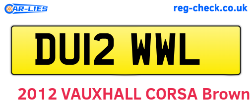 DU12WWL are the vehicle registration plates.