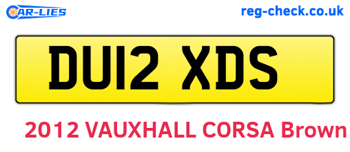 DU12XDS are the vehicle registration plates.