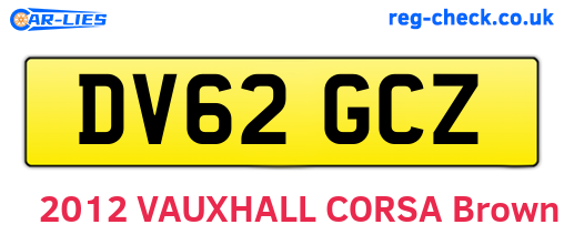 DV62GCZ are the vehicle registration plates.