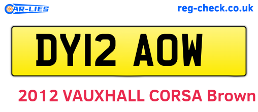 DY12AOW are the vehicle registration plates.