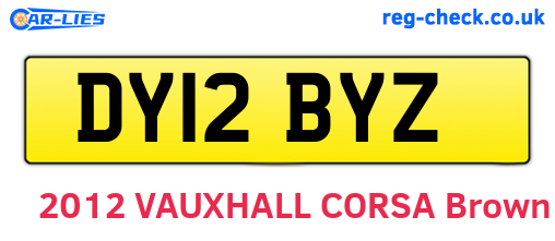 DY12BYZ are the vehicle registration plates.