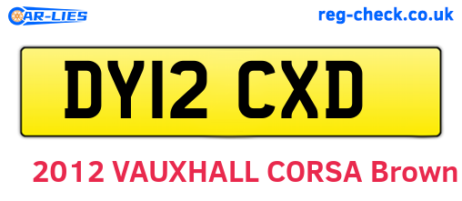 DY12CXD are the vehicle registration plates.