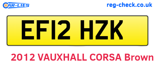 EF12HZK are the vehicle registration plates.
