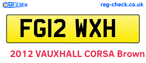 FG12WXH are the vehicle registration plates.