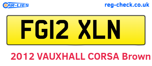 FG12XLN are the vehicle registration plates.