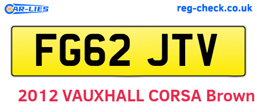 FG62JTV are the vehicle registration plates.