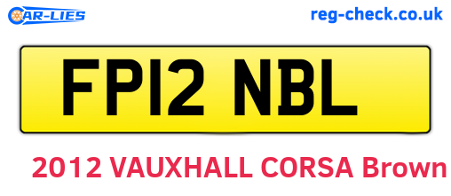 FP12NBL are the vehicle registration plates.