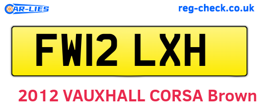 FW12LXH are the vehicle registration plates.