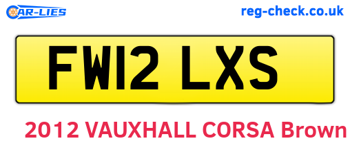 FW12LXS are the vehicle registration plates.