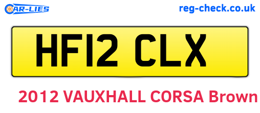 HF12CLX are the vehicle registration plates.