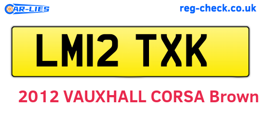 LM12TXK are the vehicle registration plates.