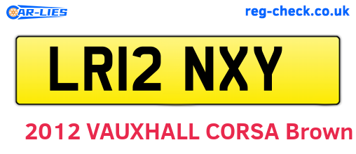 LR12NXY are the vehicle registration plates.