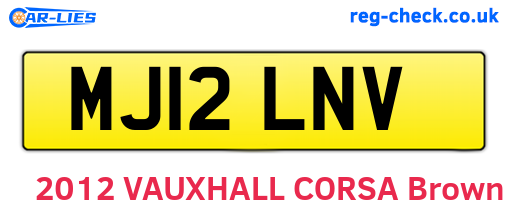 MJ12LNV are the vehicle registration plates.