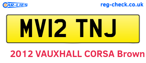 MV12TNJ are the vehicle registration plates.