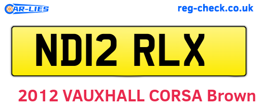 ND12RLX are the vehicle registration plates.
