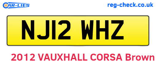 NJ12WHZ are the vehicle registration plates.