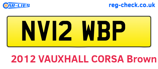 NV12WBP are the vehicle registration plates.