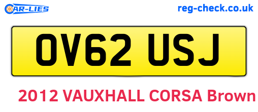 OV62USJ are the vehicle registration plates.
