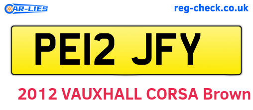 PE12JFY are the vehicle registration plates.