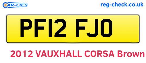 PF12FJO are the vehicle registration plates.