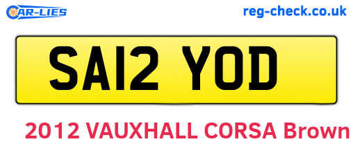 SA12YOD are the vehicle registration plates.