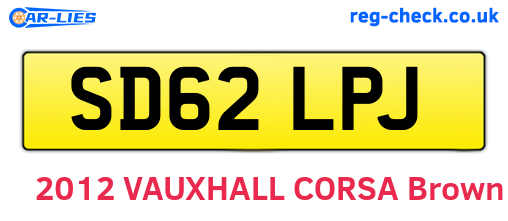 SD62LPJ are the vehicle registration plates.