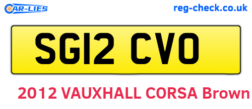 SG12CVO are the vehicle registration plates.