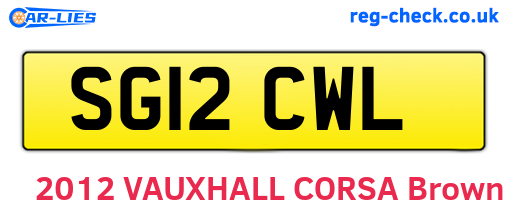 SG12CWL are the vehicle registration plates.