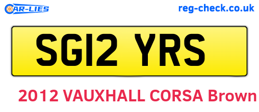 SG12YRS are the vehicle registration plates.