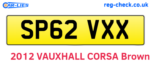 SP62VXX are the vehicle registration plates.