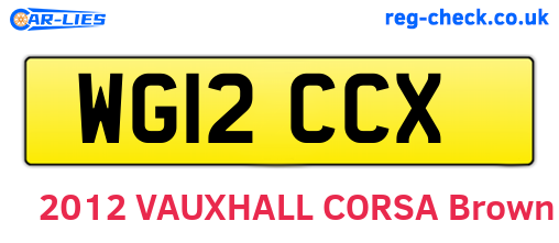 WG12CCX are the vehicle registration plates.