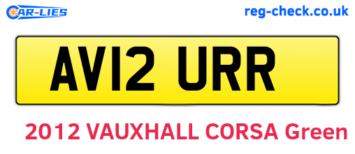 AV12URR are the vehicle registration plates.
