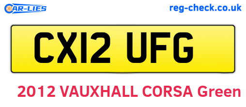 CX12UFG are the vehicle registration plates.
