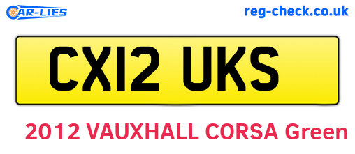 CX12UKS are the vehicle registration plates.