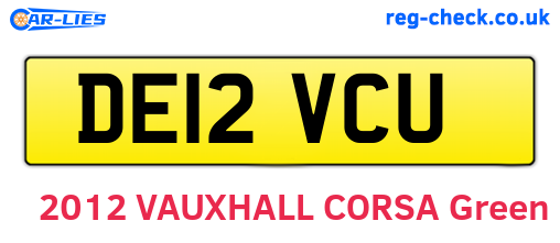 DE12VCU are the vehicle registration plates.