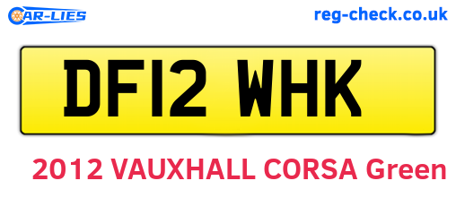 DF12WHK are the vehicle registration plates.