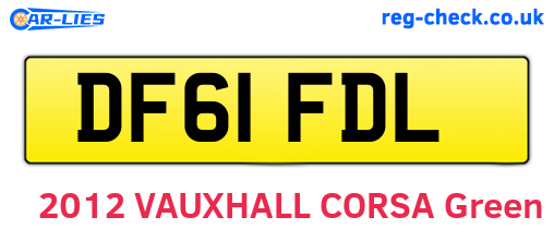 DF61FDL are the vehicle registration plates.