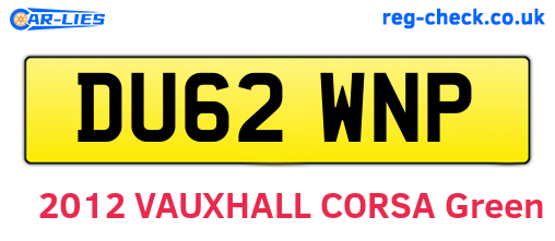 DU62WNP are the vehicle registration plates.