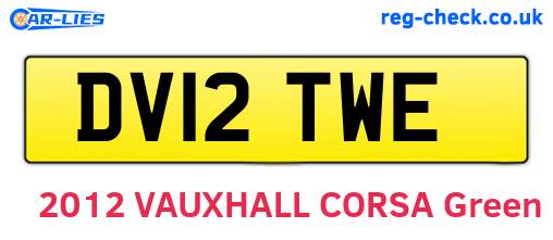 DV12TWE are the vehicle registration plates.