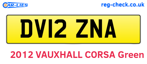 DV12ZNA are the vehicle registration plates.