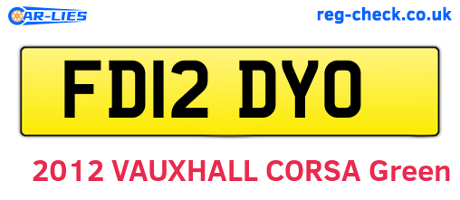 FD12DYO are the vehicle registration plates.